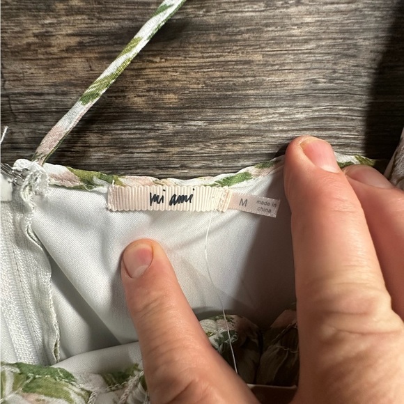 Francesca's Collections Sage Green Cream Romper - Picture 10 of 14